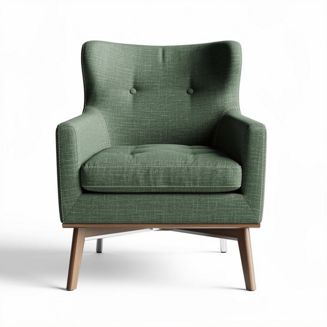 Velvet accent chair with comfortable seating dimensions 80 x 80 x 75cm in red