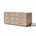 Wooden dresser with six drawers in natural finish 120 x 60 x 50cm