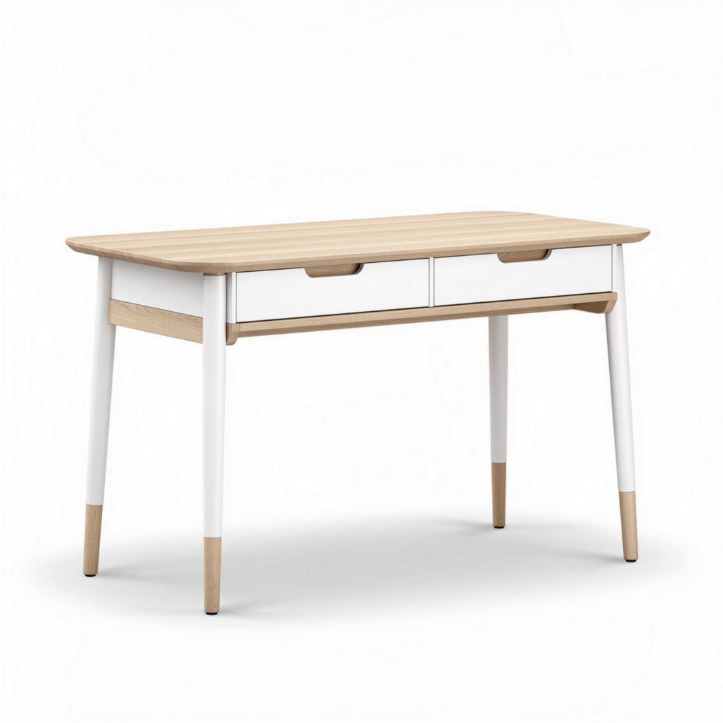 Wooden desk with two drawers for home office 120 x 60 x 75cm
