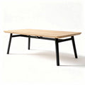 Wooden dining table with metal legs 160 x 80 x 75cm natural finish