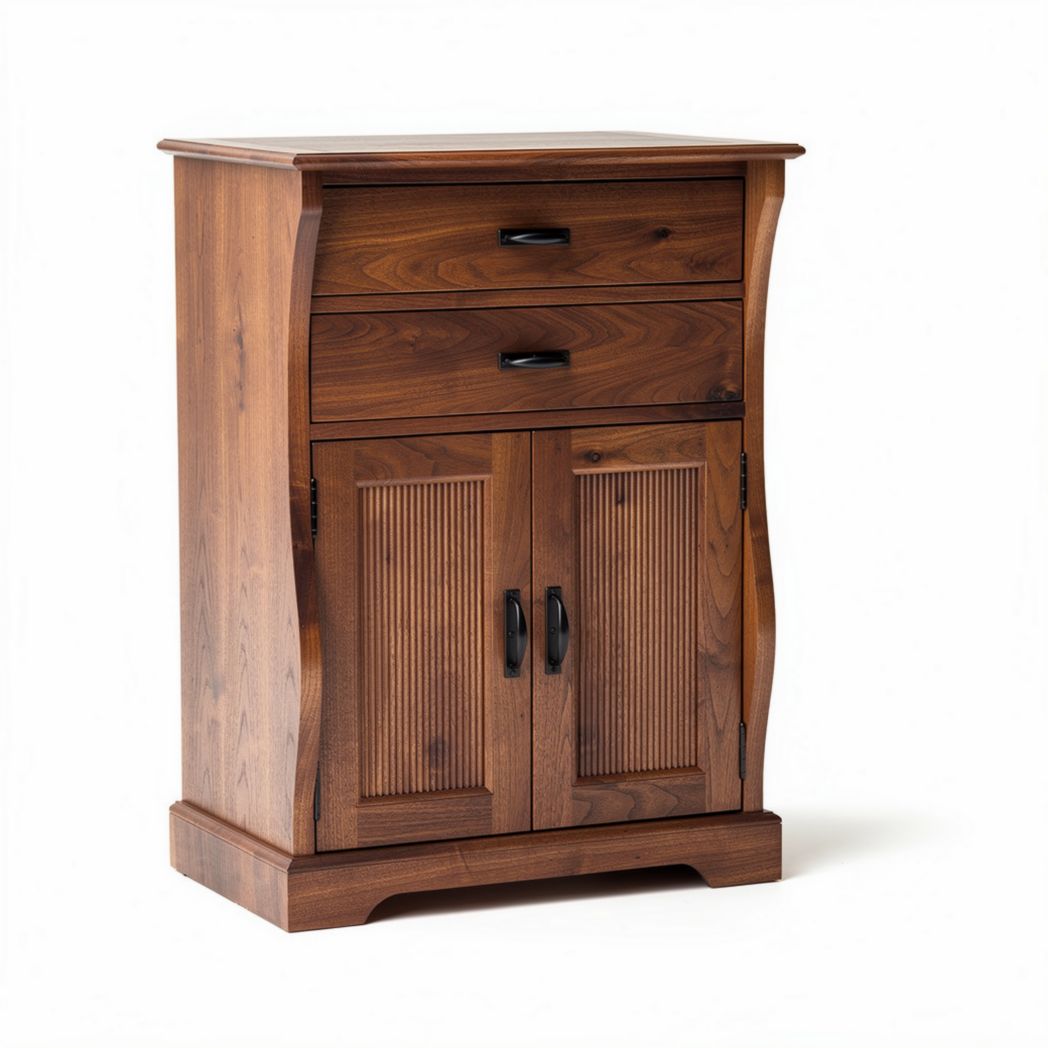 Wooden storage cabinet with two drawers and two doors 60 x 40 x 80cm